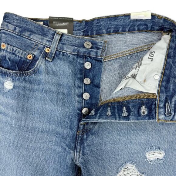 NWT LEVI'S Premium 501 Original High Rise Straight Leg Jean Sz 24 Hits Different - Picture 6 of 11